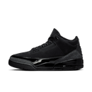 Air Jordan 3 Retro Black Cat 2025 CT8532-001 zijaanzicht met volledig zwart nubuck, ton-sur-ton elephant print en klassieke AJ3 details

