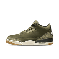 Air Jordan 3 Retro Family Affair DN3707-202 side view showing mauve upper, elephant print overlays and vintage cream midsole.