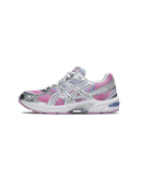 ASICS GEL-1130 Baby Lavender Pure Silver 1202A507-101 zijaanzicht met wit mesh, lavendelkleurige accenten en glanzende zilveren overlays

