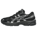 ASICS GEL-1130 Black Pure Silver 1204A169-001 GS side view showing black mesh upper, metallic silver details and cream midsole.
