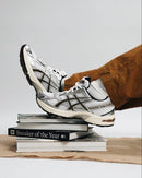 ASICS GEL-1130 White Clay Canyon on foot highlighting everyday wear style, comfort and vintage-inspired silhouette.