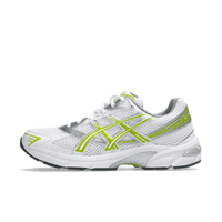 ASICS GEL-1130 White/Green Apple – vooraanzicht sportstyle sneaker met ademend mesh en retro overlays 
