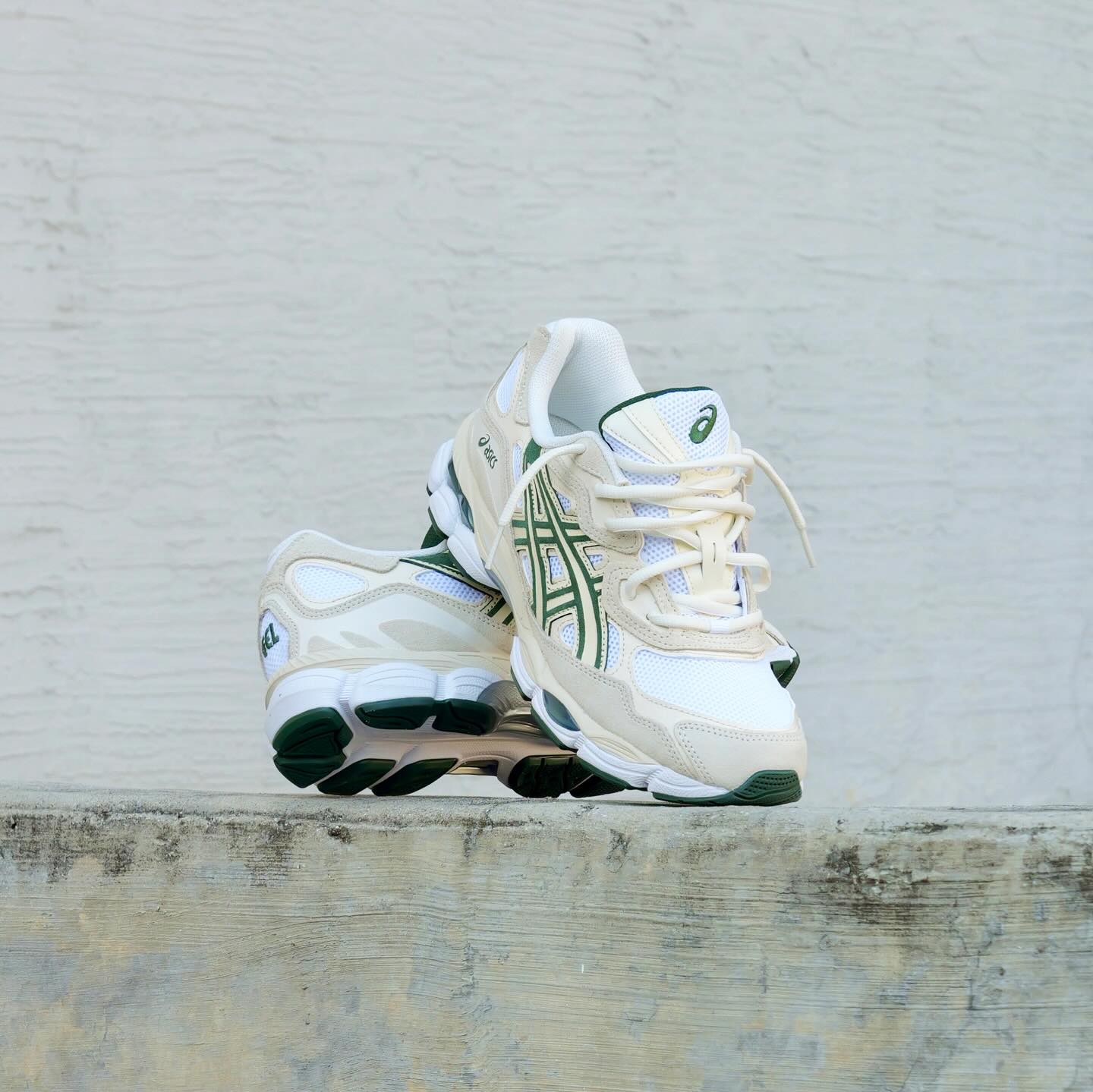 ASICS Gel-NYC Ivory Forest Night  Style 1203A383-750  Colorway Ivory/Forest Night Snrkickz 1