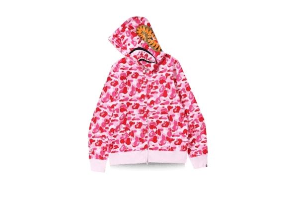 BAPE ABC Camo Shark Full Zip Hoodie Pink