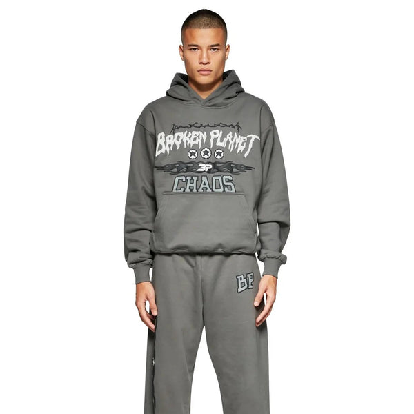 Broken Planet Chaos Kapuzenpullover Gunmetal Grau