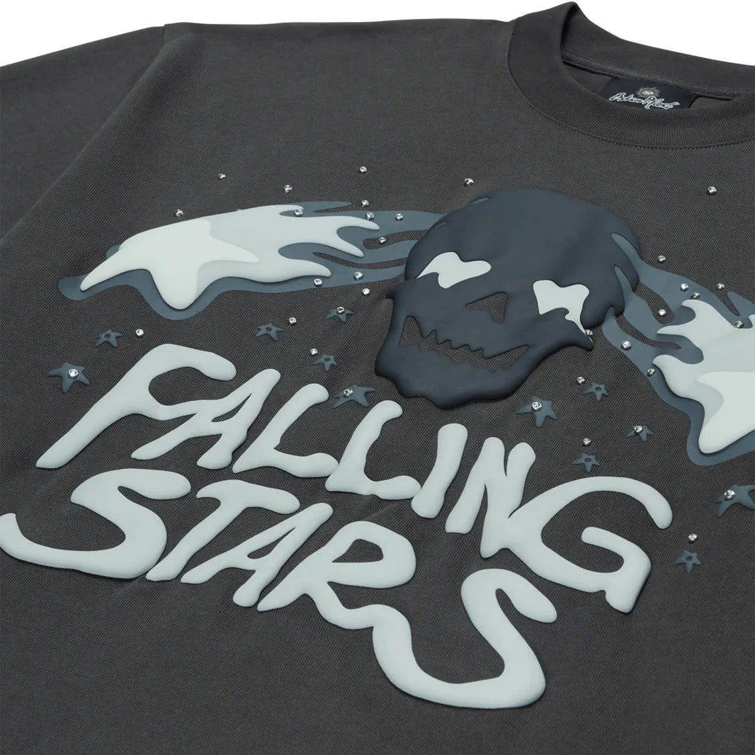 Broken Planet Falling Stars T-Shirt Soot Black