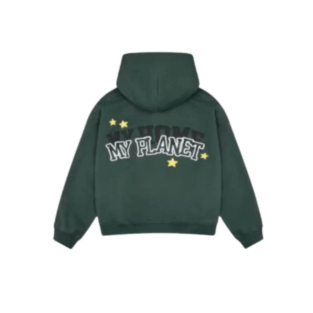Broken Planet My Planet Zip Up Hoodie Green