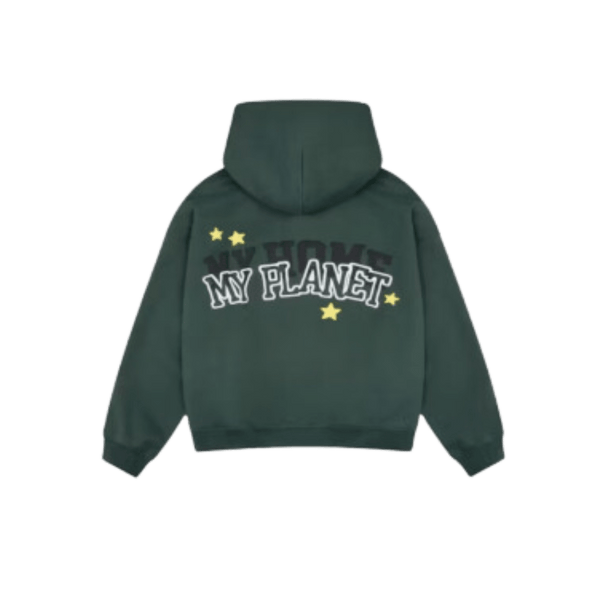 Broken Planet Mein Planet Reißverschluss Kapuzenpullover Grün
