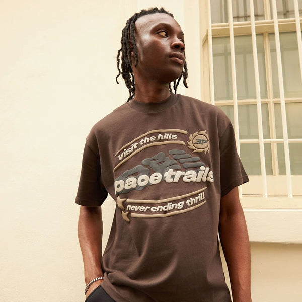 Broken Planet Space Trails T-Shirt Mokka Braun