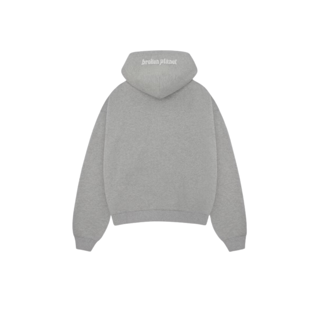 Broken Planet Zip Up Hoodie Heather Grey