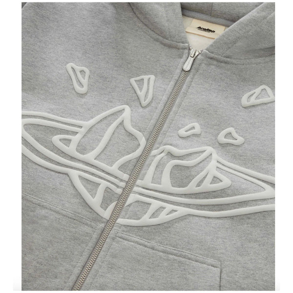 Broken Planet Zip Up Hoodie Heather Grey