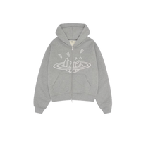 Broken Planet Zip Up Hoodie Heather Grey