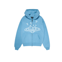 Broken Planet Zip-Up Hoodie Light Blue