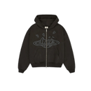 Broken Planet Zip Up Hoodie Soot Black