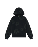 Denim Tears The Cotton Wreath Hoodie Monochrome – oversized monochrome hoodie met rood-wit borduursel