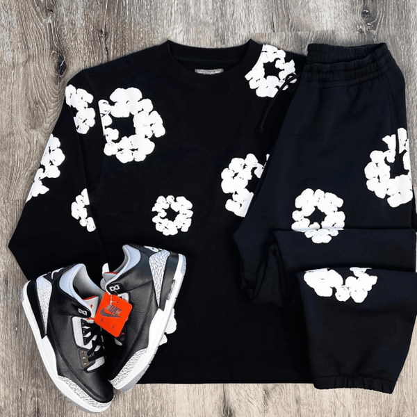 Denim Tears Long Sleeve Cotton Wreath T-shirt Black