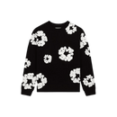 Denim Tears Long Sleeve Cotton Wreath T-shirt Black – oversized zwarte longsleeve met rood-wit borduursel