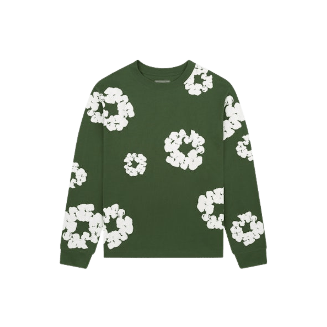 Denim Tears Long Sleeve Cotton Wreath T-shirt Green