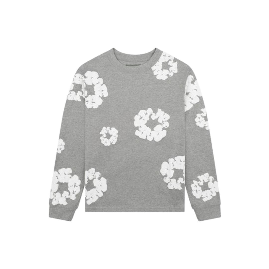 Denim Tears Long Sleeve Cotton Wreath T-shirt Grey