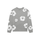 Denim Tears Long Sleeve Cotton Wreath T-shirt Grey – oversized grijze longsleeve met rood-wit borduursel