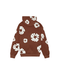 Denim Tears The Cotton Wreath Hoodie Brown – close-up borduursel detail op zachte bruine stof