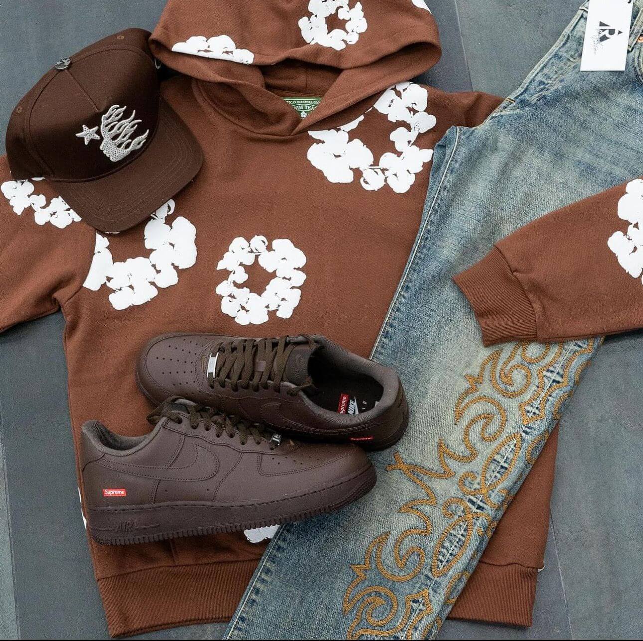 Denim Tears The Cotton Wreath Hoodie Brown