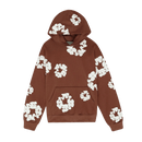 Denim Tears The Cotton Wreath Hoodie Brown – oversized bruine hoodie met rood-wit borduursel