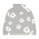 Denim Tears The Cotton Wreath Hoodie Grey – close-up borduursel detail op zachtgrijze stof