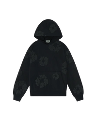 Denim Tears The Cotton Wreath Hoodie Monochrome – oversized monochrome hoodie met rood-wit borduursel