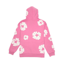 Denim Tears The Cotton Wreath Hoodie Pink – close-up borduursel detail op zachtroze stof