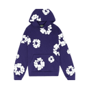 Denim Tears The Cotton Wreath Hoodie Purple – oversized paarse hoodie met rood-wit borduursel