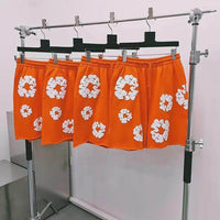 Denim Tears The Cotton Wreath Shorts Orange - SnrKickz