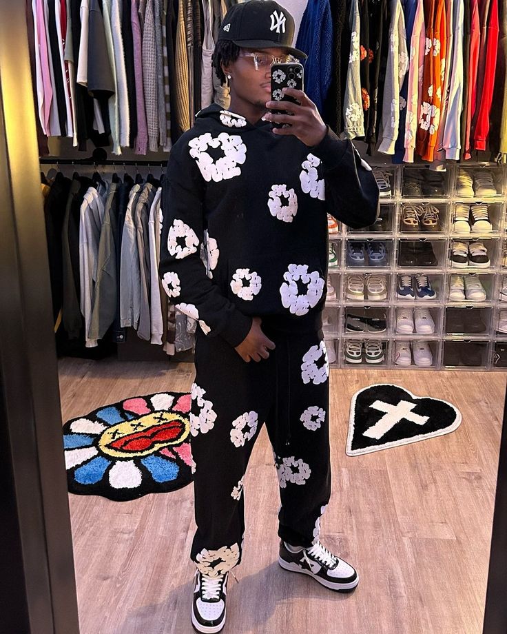 Denim Tears The Cotton Wreath Sweatpants Black