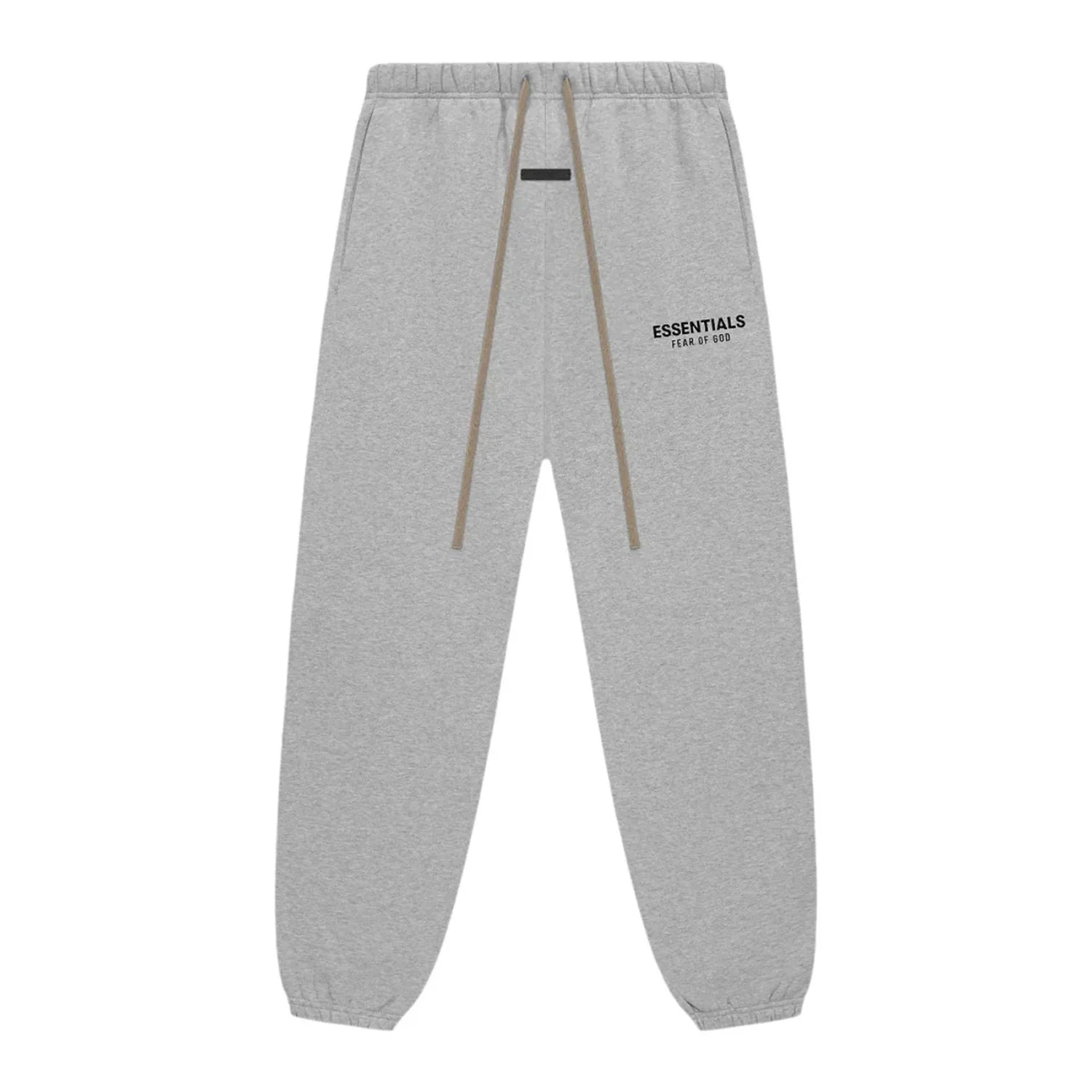 Flatlay van de Light Heather sweatpants met tapered fit, zichtbaar trekkoord en minimalistisch logo op de dij