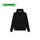 Fear of God Essentials Limo Black Hoodie – voorkant met diepe zwarte tint, oversized pasvorm en cleane branding, verkrijgbaar bij Snrkickz