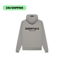 Fear of God Essentials Dark Oatmeal Hoodie – frontview render met subtiel Essentials-merklogo op donker havermoutkleurige stof