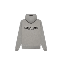 Fear of God Essentials Dark Oatmeal Hoodie – frontview render met subtiel Essentials-merklogo op donker havermoutkleurige stof