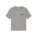 Fear of God Essentials Dark Oatmeal T-shirt front view highlighting subtle Essentials logo and soft cotton texture.