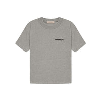 Fear of God Essentials Dark Oatmeal T-shirt front view highlighting subtle Essentials logo and soft cotton texture.