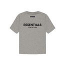 Back view of Fear of God Essentials Dark Oatmeal T-shirt featuring large Essentials print and oversized relaxed fit.
