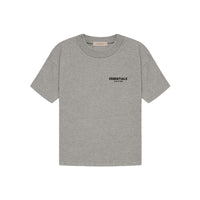 Fear of God Essentials Dark Oatmeal T-shirt front view highlighting subtle Essentials logo and soft cotton texture.