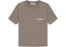 Fear of God Essentials Desert Taupe T-shirt front view highlighting soft cotton fabric and tonal Essentials logo print.
