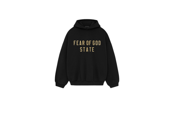 Fear of God Essentials FW24 Black Yellow State Hoodie