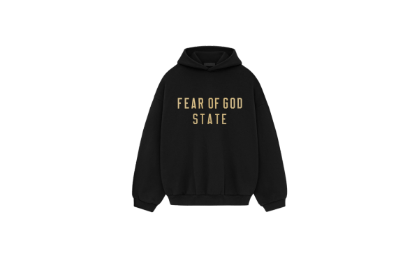 Fear of God Essentials FW24 Black Yellow State Hoodie