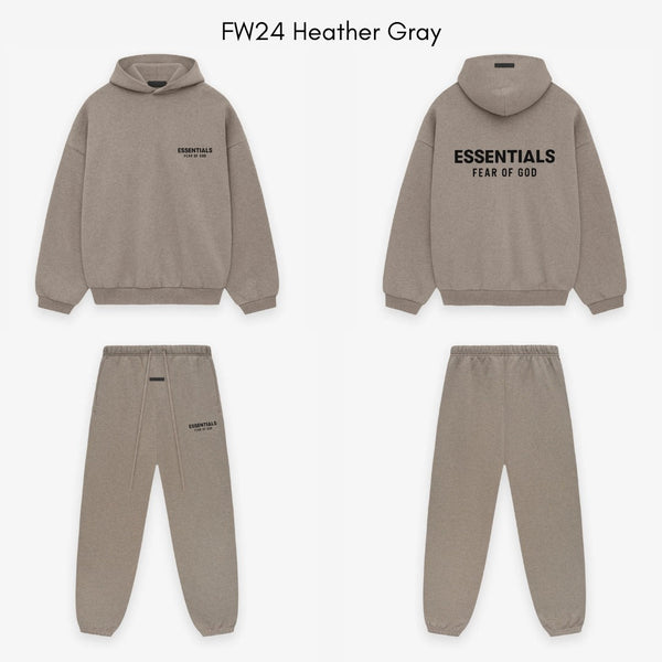Fear of God Essentials FW24 Kapuzenpullover in Meliertem Grau