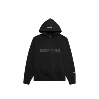 Fear of God Essentials Hoodie Black – vooraanzicht zwart oversized hoodie met subtiel Essentials-logo