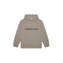 Fear of God Essentials Hoodie Taupe – vooraanzicht oversized taupe hoodie met subtiel Essentials-logo