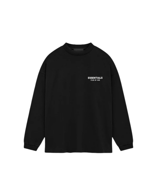 Fear of God Essentials Jersey Langarm-T-Shirt Schwarz