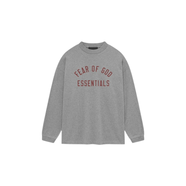 Fear of God Essentials Jersey Langarmshirt Dunkelgrau Meliert