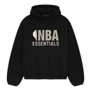 Zwarte Fear of God Essentials NBA hoodie met opvallend grijs NBA-logo, oversized pasvorm en zachte afwerking voor optimaal comfort en streetwearstijl